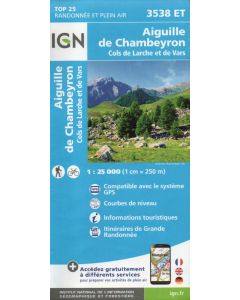 Aiguille de Chambeyron, cols de Larche et de Vars 1:25.000