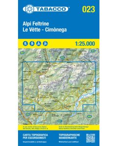 Alpi Feltrine, Le Vette, Cimonega 1:25.000