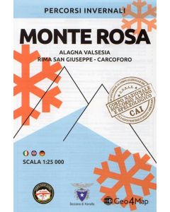 Carta scialpinistica Monte Rosa, Alagna Valsesia, Rima San Giuseppe, Carcoforo 1:25.000