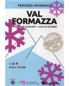 Carta scialpinistica Val Formazza, Passo San Giacomo, Lago di Devero 1:25.000