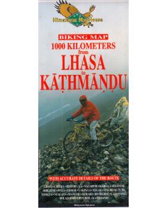 Biking map from Lhasa to Kathmandu 1:400.000