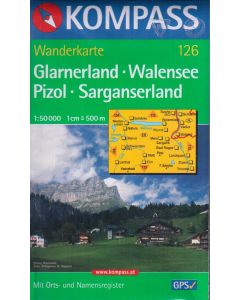 Glarnerland, Walensee, Pizol, Sarganserland 1:50.000