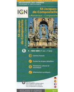 Santiago de Compostela GR65-1 - tratto spagnolo Roncisvalle - Compostela 1:100.000