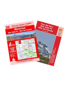 29 - Monviso, Alta Valle Po, Alta Val Varaita carta dei sentieri 1:25.000 con guida