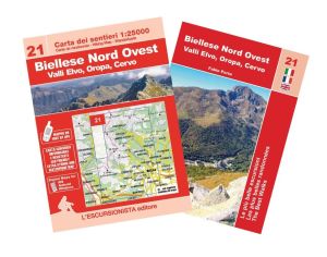 Biellese Nord Ovest - Valli Elvo, Oropa, Cervo carta dei sentieri 1:25.000 con guida