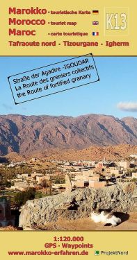 Tafraoute-Nord, Tizourgane, Igherm + The Route of fortified Granary 1:100.000 - K13