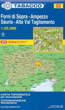 Forni di Sopra, Ampezzo, Sàuris, Alta Val Tagliamento 1:25.000