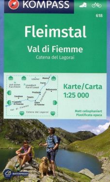 Catena del Lagorai, Cima d'Asta - Italien - Kort - Kompass
